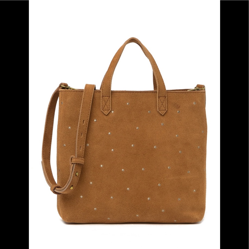 NWT Madewell small suede zip top transport tote